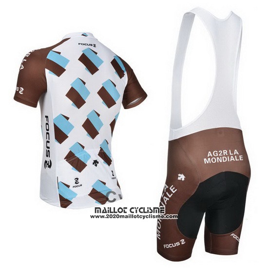 2014 Maillot Ciclismo Ag2r La Mondiale Marron Manches Courtes et Cuissard
